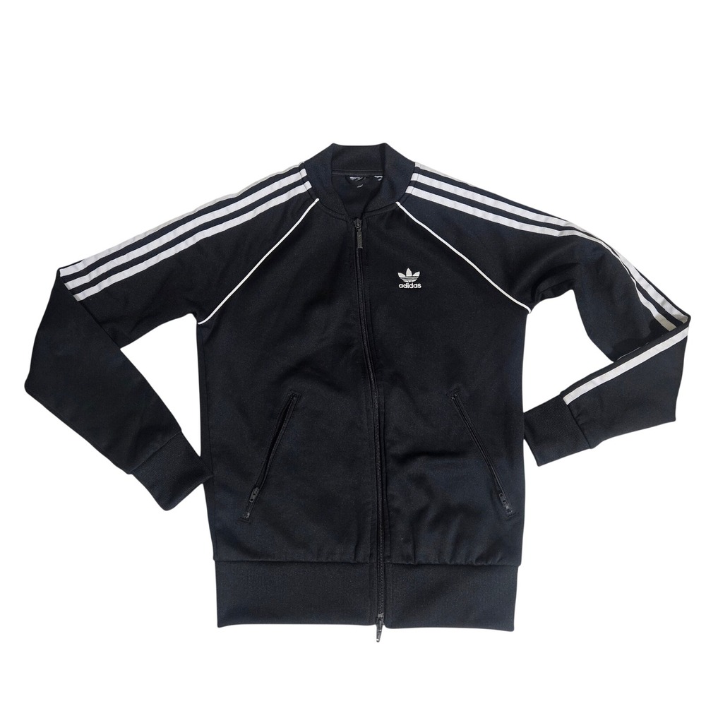 Adidas Originals Womens Small Superstar Track Jacket Black White GD2374